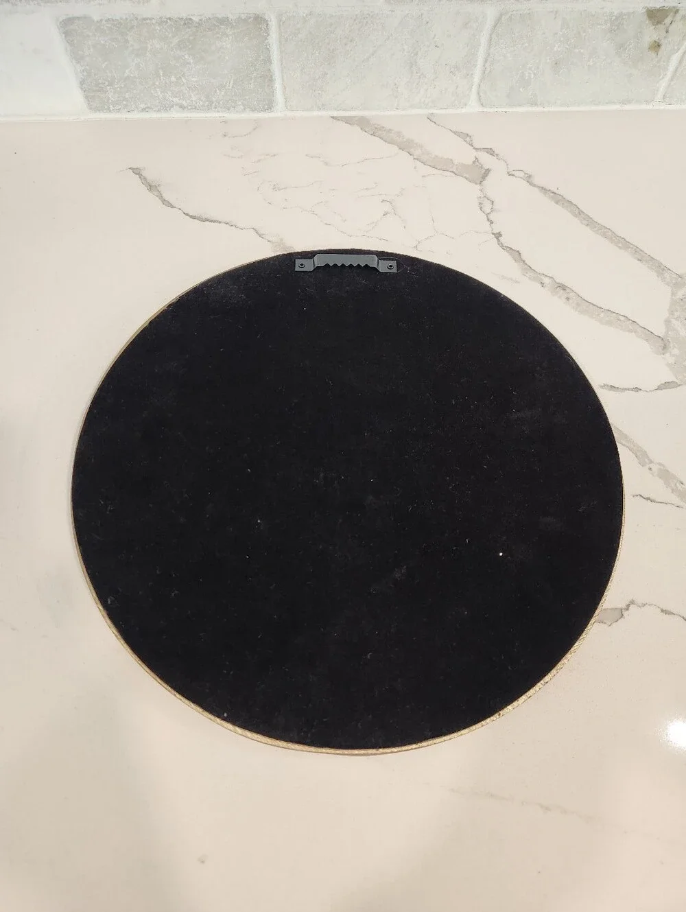 12' Gold Tone Wooden Circular Mirror